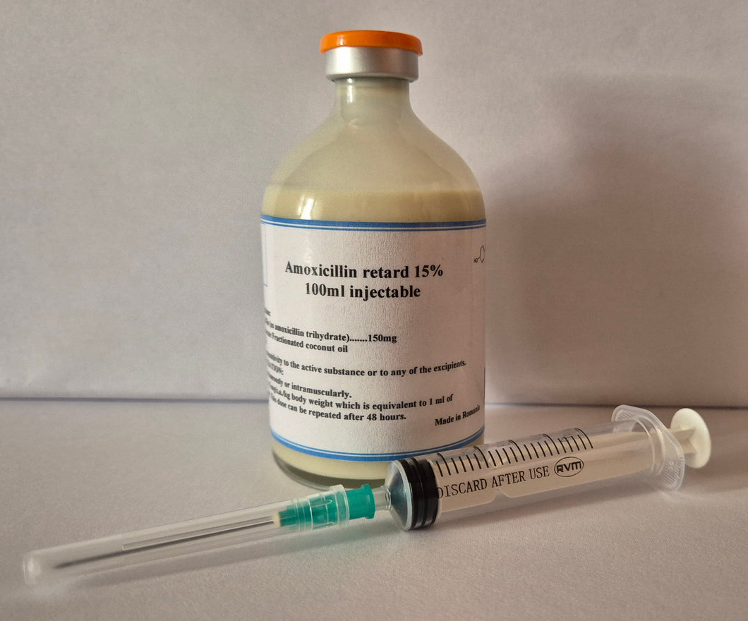 AMOXICILLIN Retard 150mg/ml 100ml Injectable suspension PharmaLife Lab - 3 Ampoules Offer